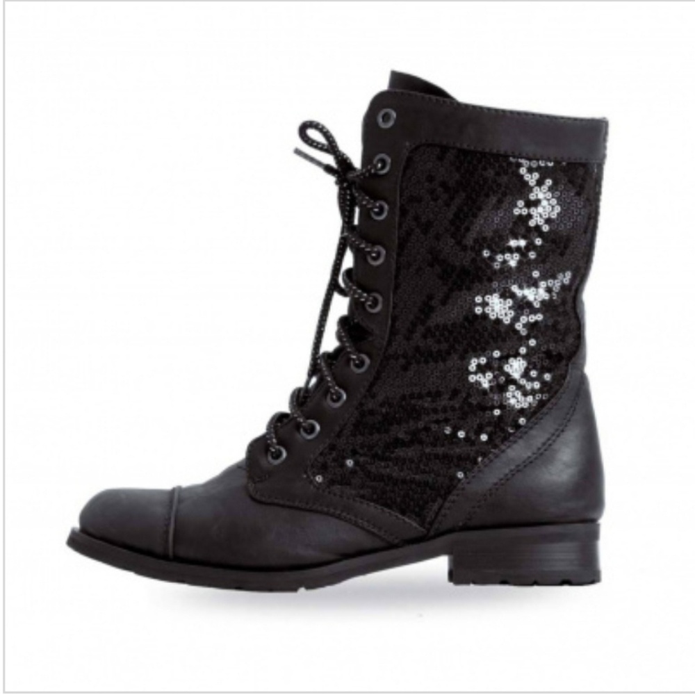 Gia Mia Sequins Combat Boots